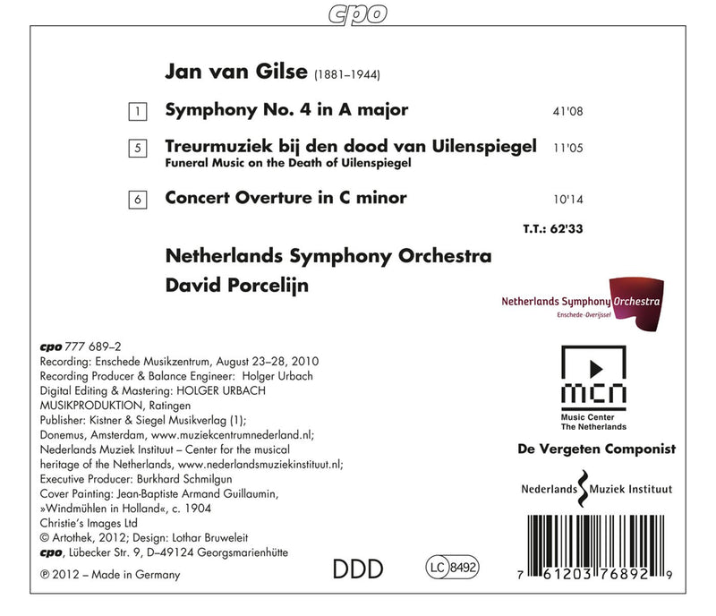 Jan Van Gilse: Symphony No. 4 / Porcelijn, Netherlands Symphony Orchestra
