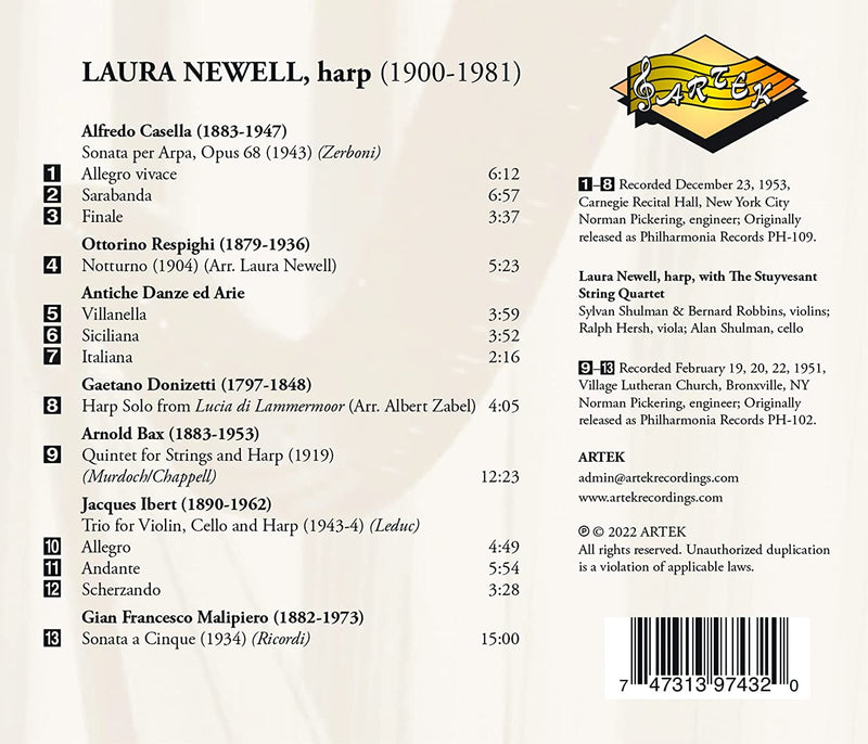 Bax, Casella, Ibert, Respighi et al.: The Philharmonia Recordings / Newell, Stuyvesant Quartet
