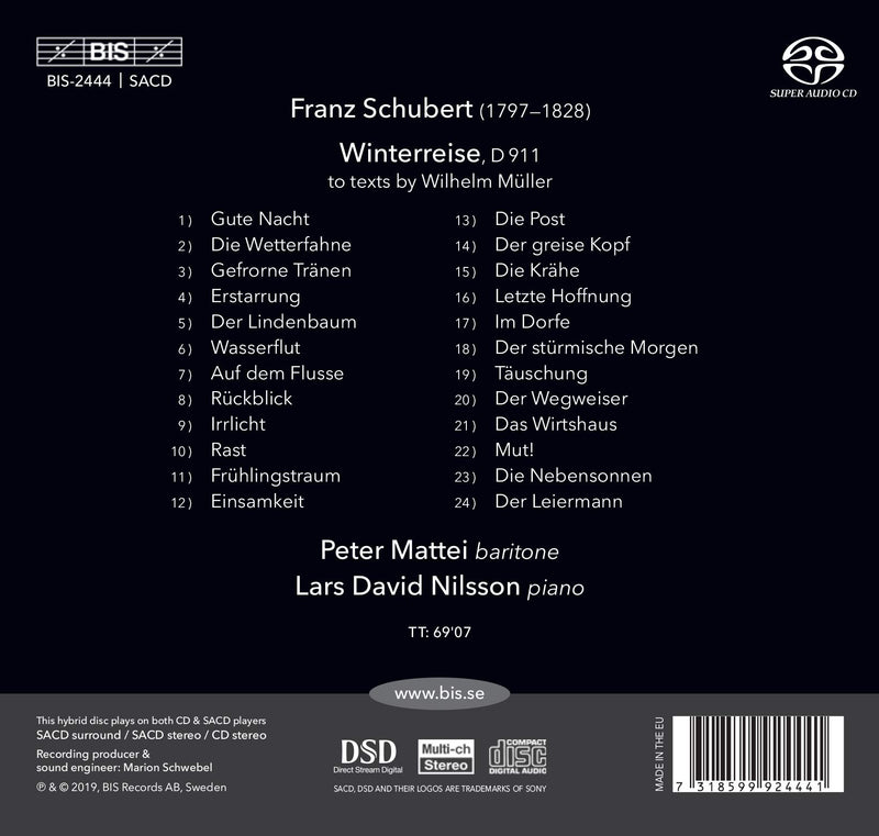 Schubert: Winterreise / Mattei, Nilsson