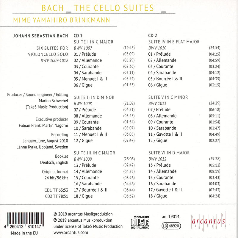 Bach: The Cello Suites / Brinkmann