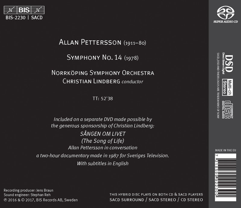 Pettersson: Symphony No. 14 / Lindberg, Norrkoping Symphony