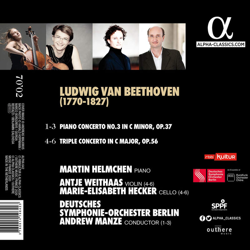Beethoven: Concerto No. 3 & Triple Concerto / Helmchen, Manze, German Symphony Orchestra Berlin