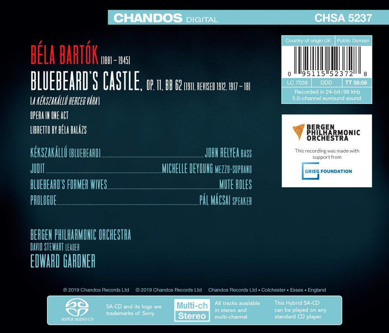 Bartók: Bluebeard's Castle / Relyea, DeYoung, Gardner, Bergen Philharmonic