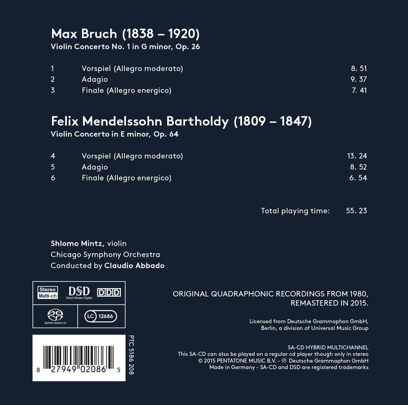 Bruch & Mendelssohn: Violin Concertos / Mintz, Abbado, Chicago Symphony Orchestra