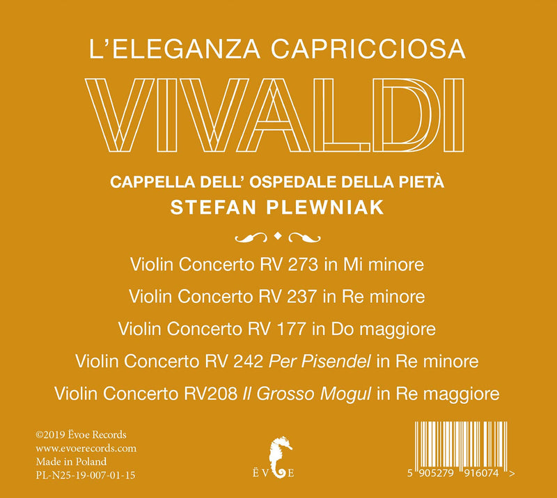 Vivaldi: L'eleganza Capricciosa / Plewniak, Cappella Dell'Ospedale Della Pieta