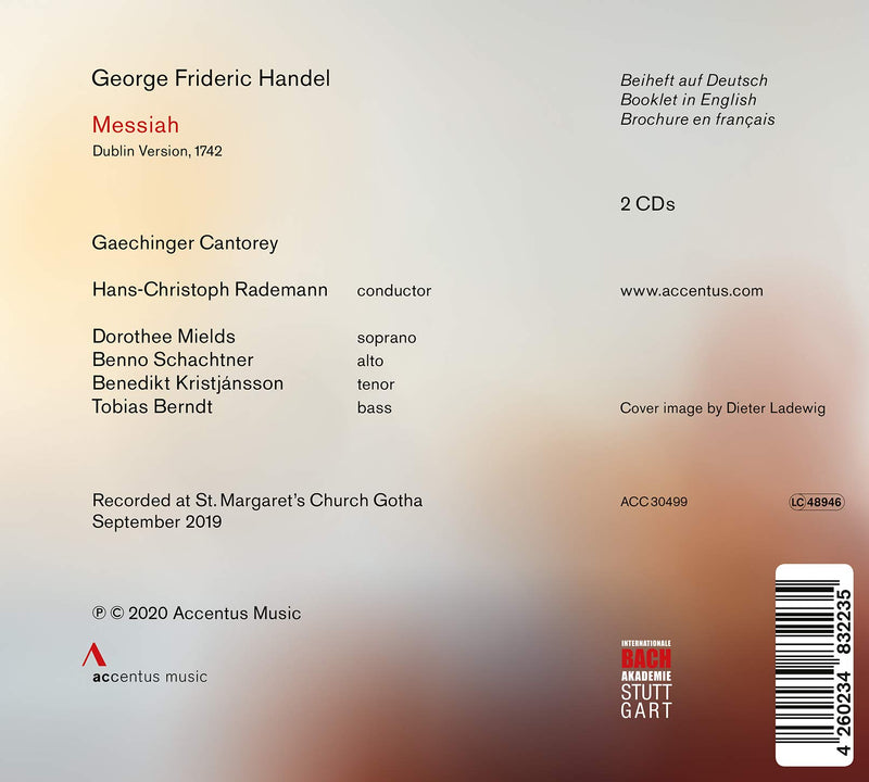 Handel: Messiah / Rademann, Gaechinger Cantorey