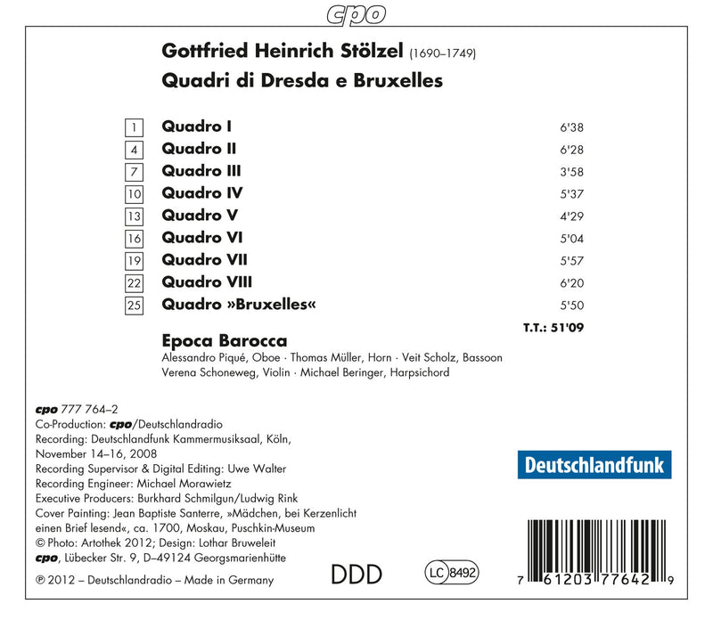 Stolzel: Quadri di Dresda e Bruxelles / Epoca Barocca