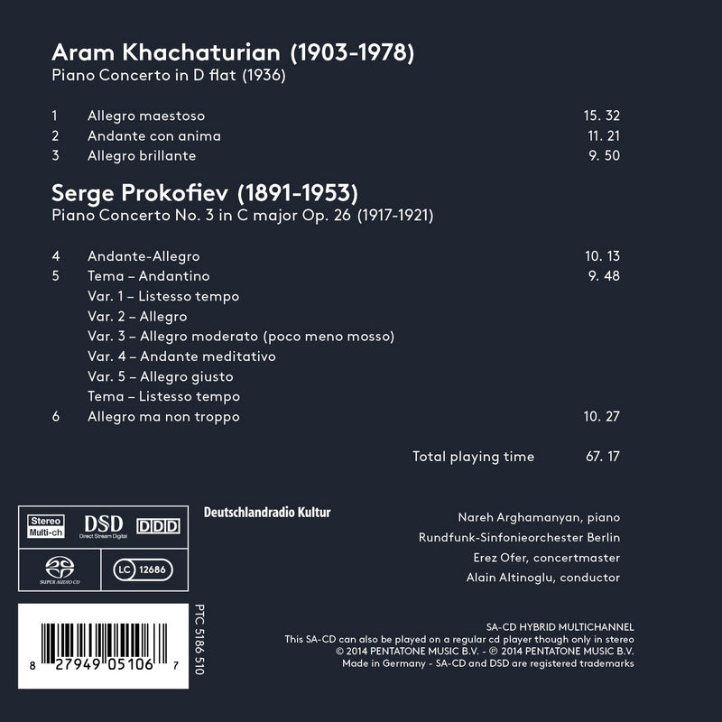 Prokofiev, Khachaturian: Piano Concertos / Arghamanyan, Altinoglu, Berlin Radio Symphony