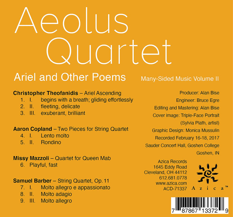 Barber, Copland: Many-Sided Music, Vol. 2, Ariel and Other Poems / Aeolus Quartet