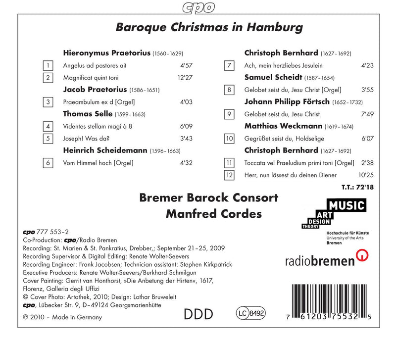 Baroque Christmas In Hamburg / Cordes, Bremer Barock Consort