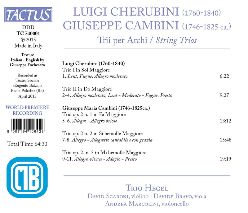 Cherubini & Cambini: String Trios