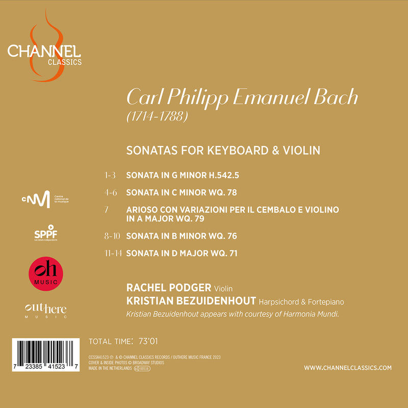 C.P.E. Bach: Sonatas for Keyboard & Violin / Podger, Bezuidenhout