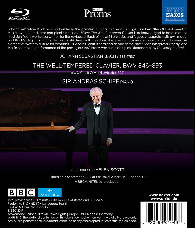 Bach: Well-Tempered Clavier, Book I / Schiff [Blu-ray]