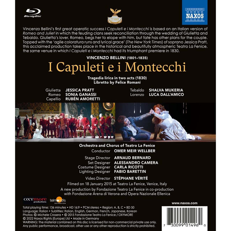 Bellini: Capulets & Montagues / Pratt, Ganassi, Amoretti, Wellber, Teatro la Fenice