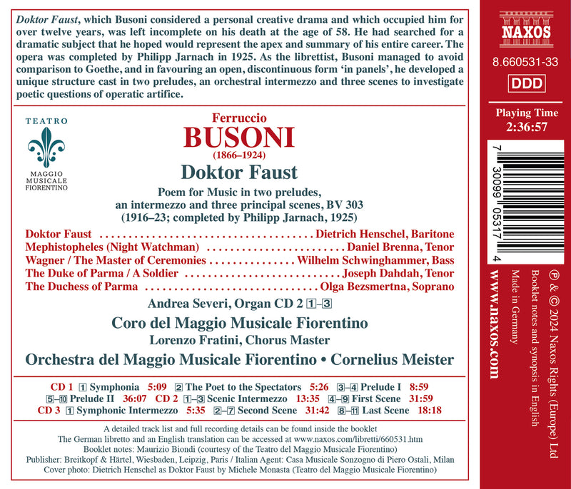 Busoni: Doktor Faust / Meister, Orchestra del Maggio Musicale Fiorentino