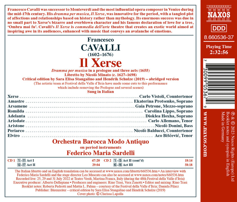Cavalli: Il Xerse / Sardelli, Orchestra Barocca Modo Antiquo