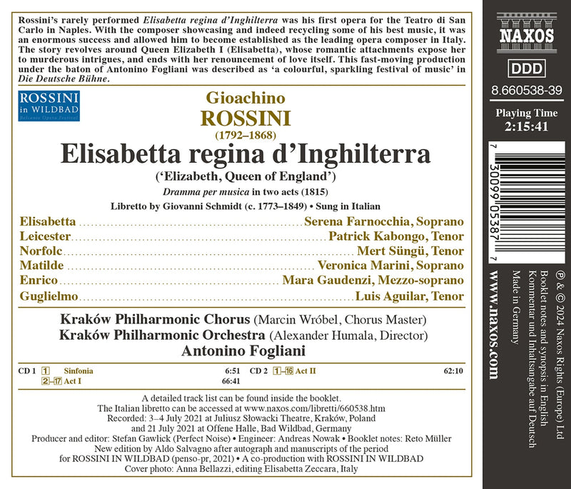 Rossini: Elisabetta regina d’inghilterra / Fogliani, Krakow Philharmonic