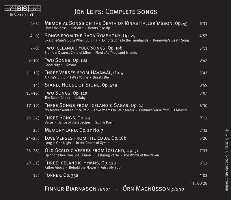 Leifs: Complete Songs