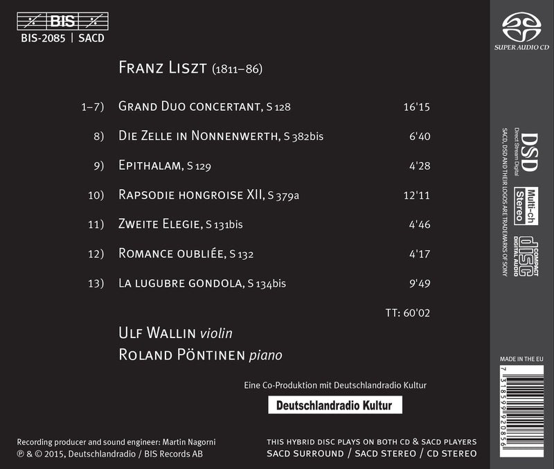 Liszt: Works For Violin & Piano