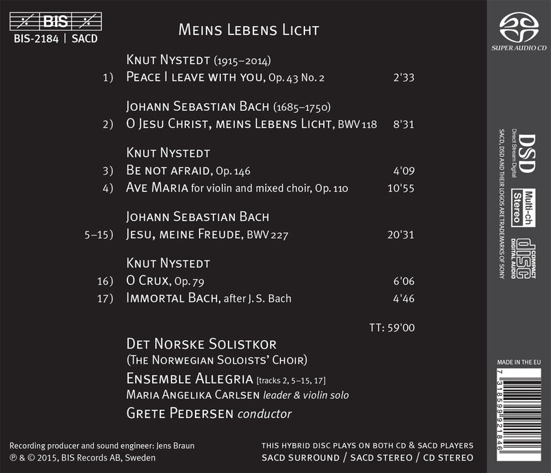 Nystedt & Bach: Meins Lebens Licht