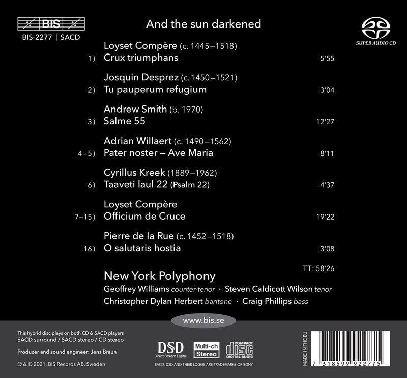 And The Sun Darkened: Music for Passiontide / New York Polyphony