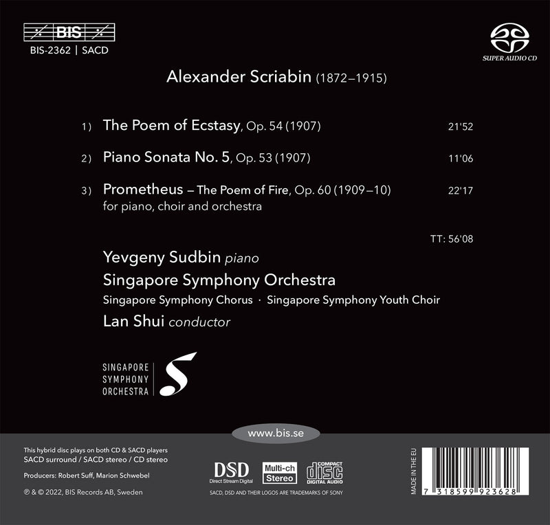 Scriabin: Poems of Ecstasy & Fire / Sudbin, Shui, Singapore Symphony Orchestra