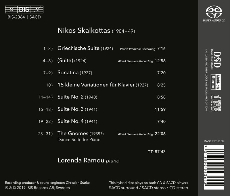 From Berlin To Athens: Piano Works By Nikos Skalkottas / Ramou
