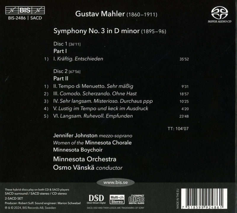 Mahler: Symphony No. 3 / Johnston, Vänskä, Minnesota Orchestra