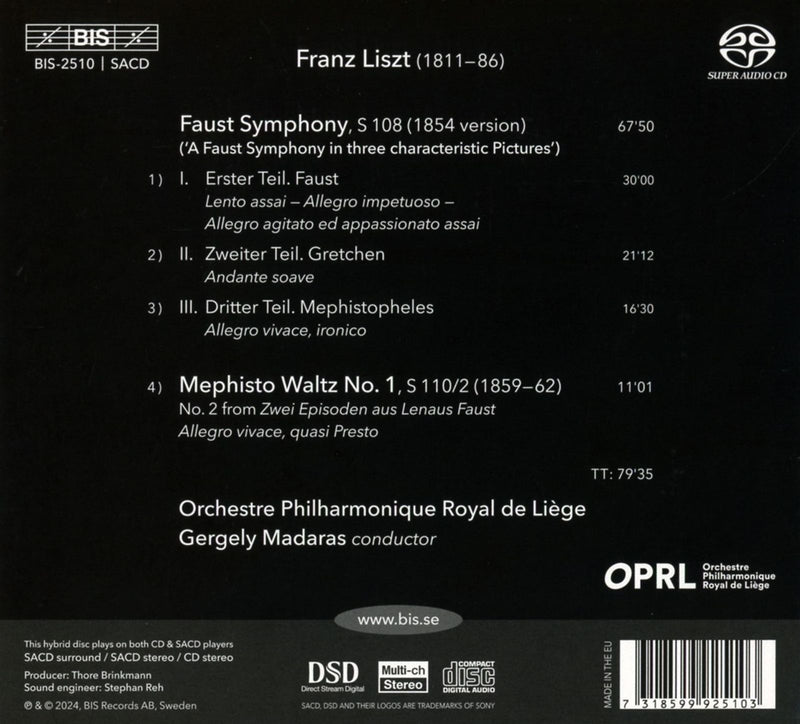 Liszt: Faust Symphony / Madaras, Liège RPO