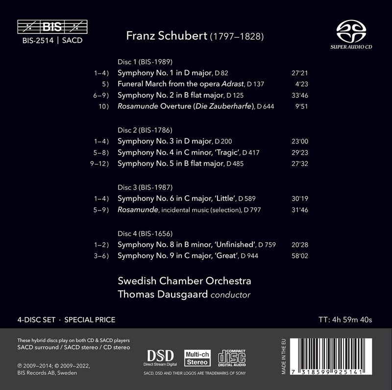 Schubert: The Symphonies / Dausgaard, Swedish Chamber Orchestra