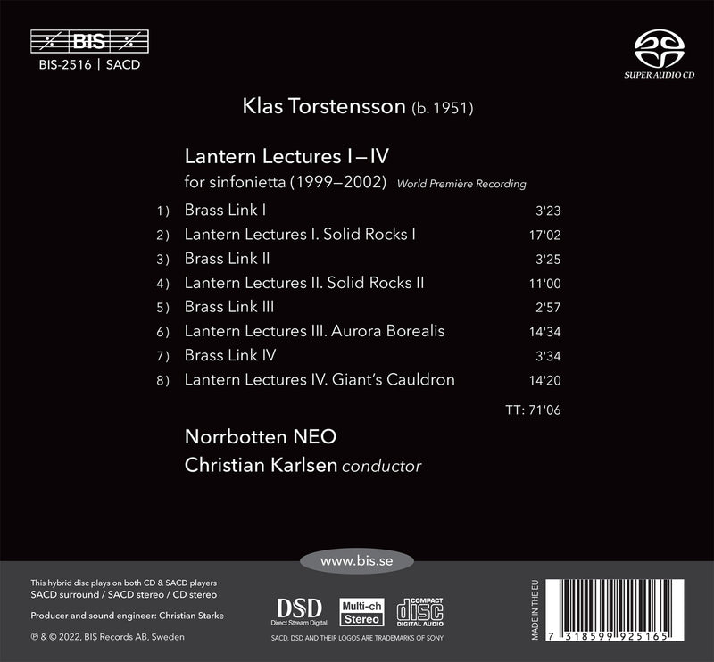 Torstensson: Lantern Lectures I-IV for Sinfonietta / Karlsen, Norrbotten NEO