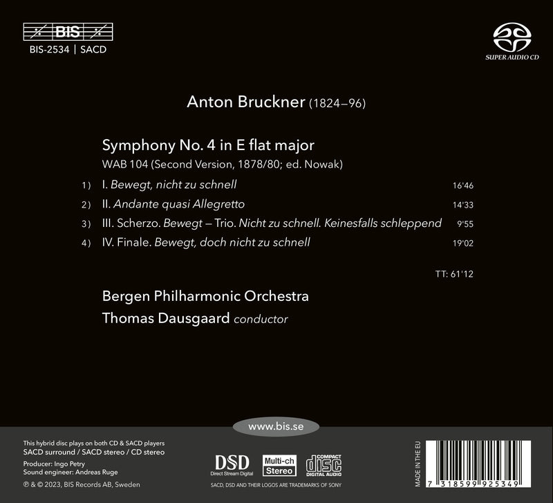 Bruckner: Symphony No. 4 / Dausgaard, Bergen Philharmonic