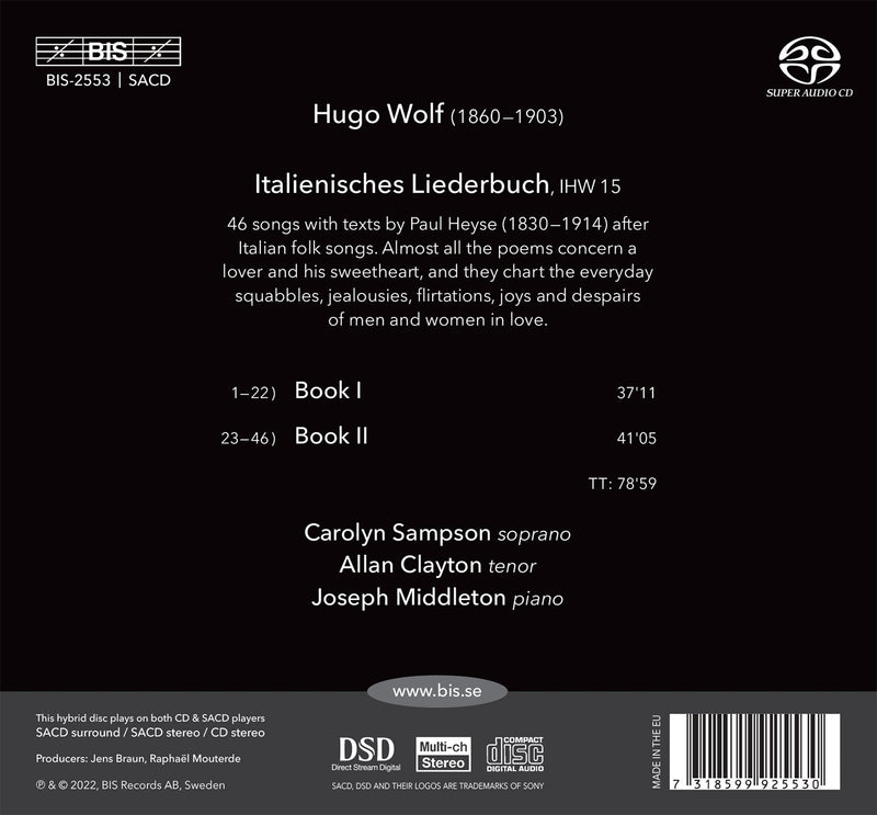 Wolf: Italienisches Liederbuch / Clayton, Sampson, Middleton