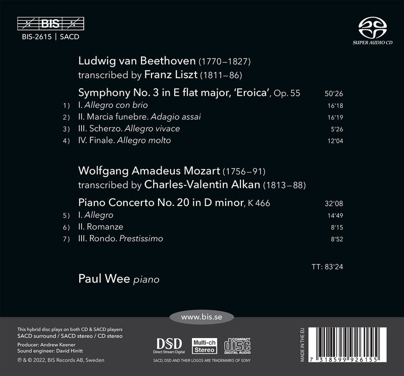 Mozart & Beethoven Transcribed - Versions by Liszt & Alkan / Paul Wee