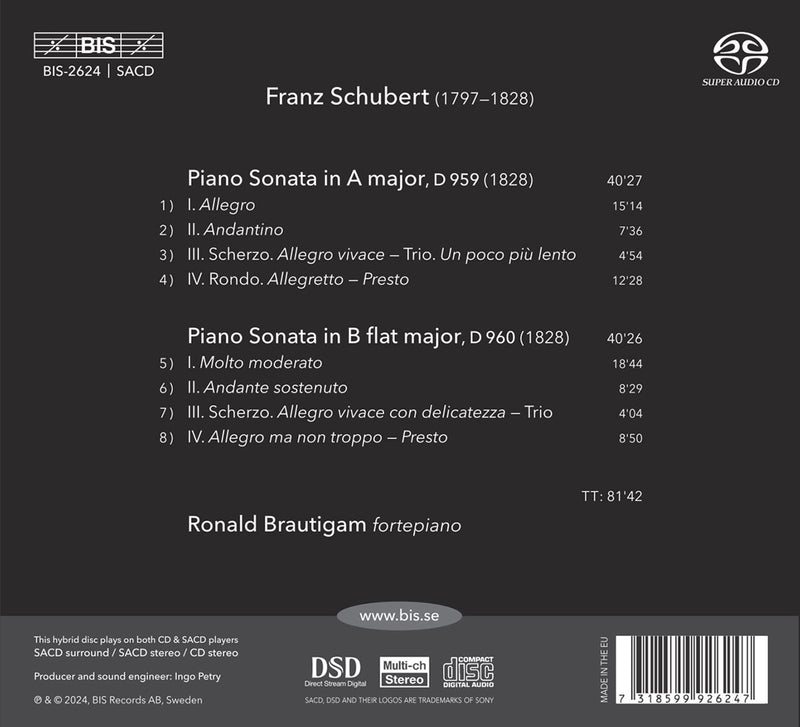 Schubert: Piano Sonatas Nos. 20 & 21 / Brautigam