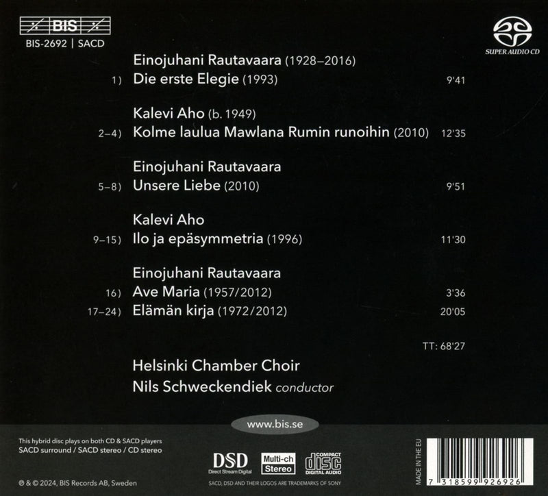 Rautavaara & Aho: Joy & Asymmetry / Schweckendiek, Helsinki Chamber Choir