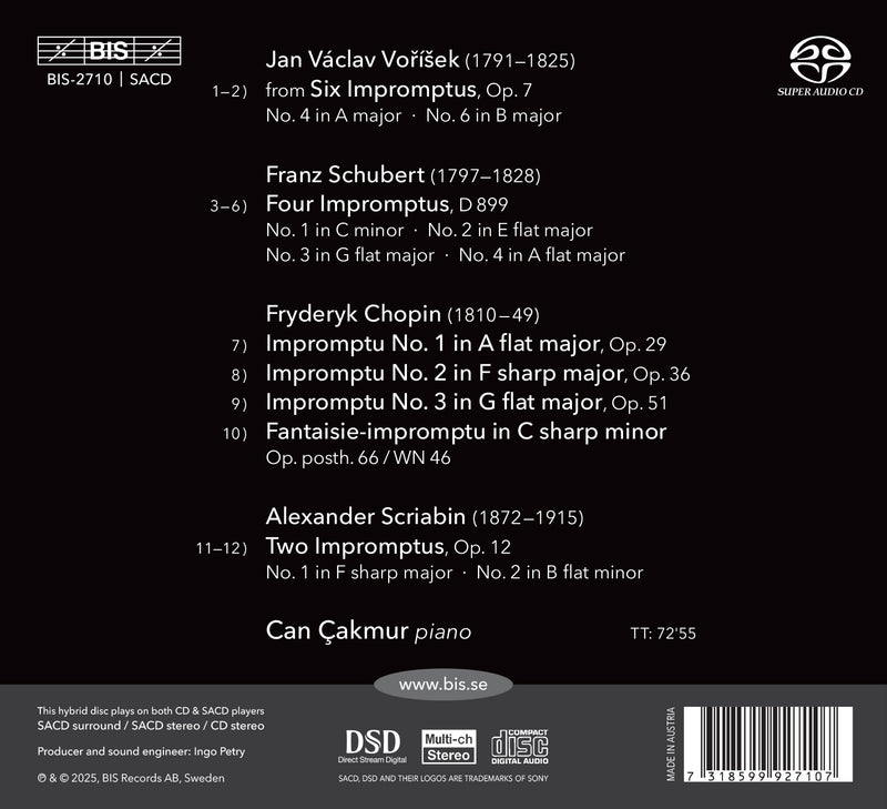 Schubert + Vorisek + Chopin + Scriabin