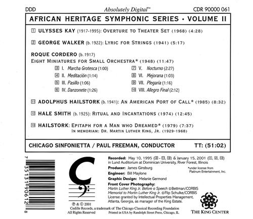 African Heritage Symphonic Series, Vol 2 / Freeman, Chicago Sinfonietta