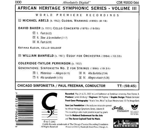 African Heritage Symphonic Series, Vol 3 / Freeman, Chicago Sinfonietta