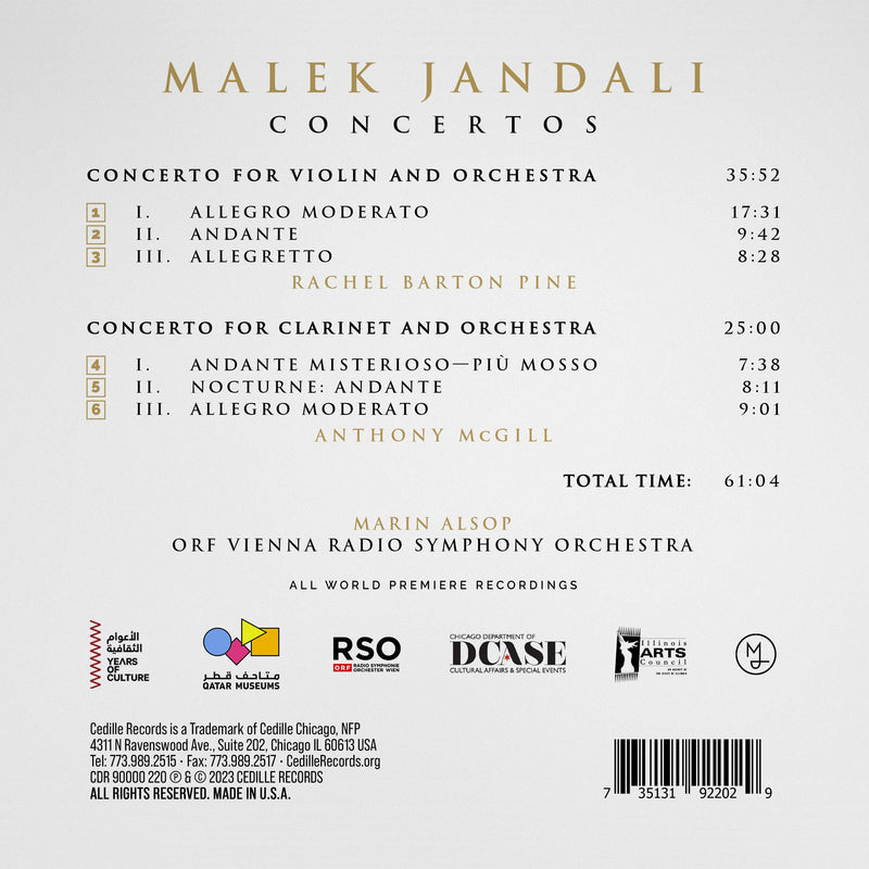 Jandali: Concertos / A. McGill, Barton Pine, Alsop, ORF VRSO