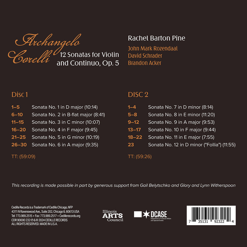 Corelli: Violin Sonatas, Op. 5 / Rachel Barton Pine