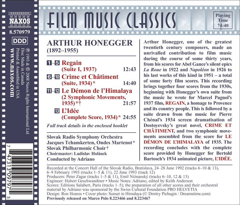 Film Music Classics - Honegger: Les Démons De L'himalaya