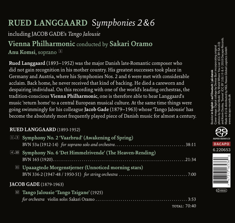 Langgaard: Symphonies Nos. 2 & 6 / Komsi, Oramo, Vienna Philharmonic