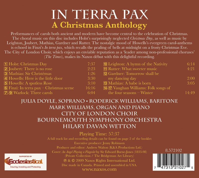 In Terra Pax - A Christmas Anthology / Wetton, Bournemouth SO, City Of London Choir