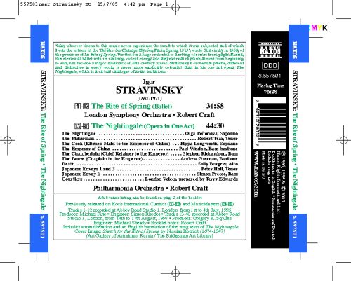 Stravinsky: The Rite Of Spring, The Nightingale / Craft