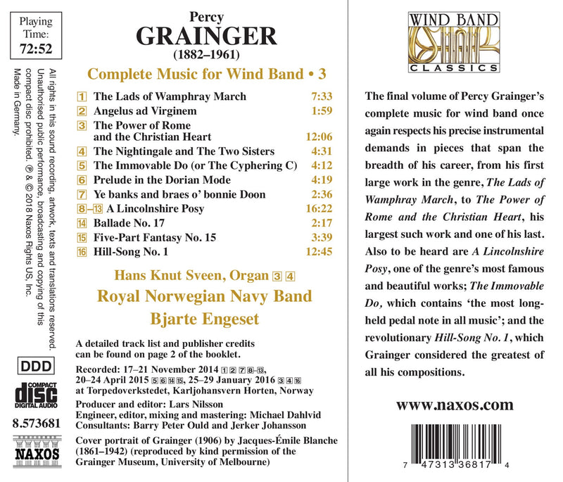 Grainger: Complete Music for Wind Band, Vol. 3 / Engeset, Royal Norwegian Navy Band