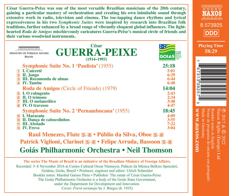 Guerra-Peixe: Symphonic Suites Nos. 1-2 / Thomson, Goiás Philharmonic Orchestra