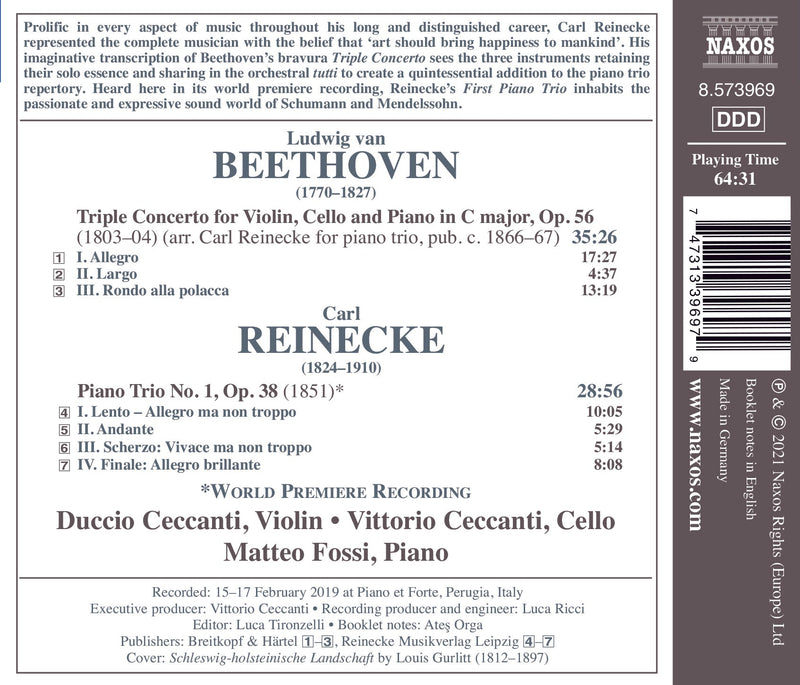 Beethoven: Triple Concerto / Reincke: Piano Trio No. 1