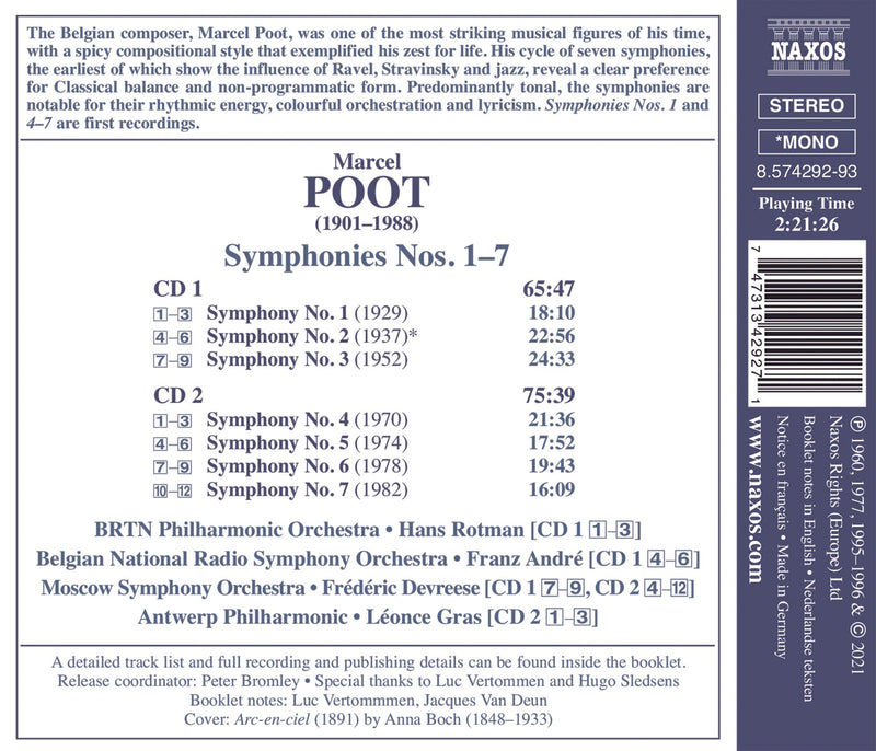 Poot: Symphonies Nos. 1-7