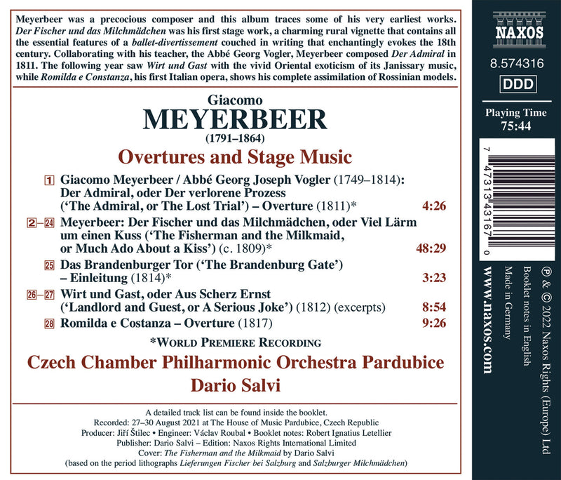 Meyerbeer: Overtures & Stage Music / Salvi, Czech Chamber PO Pardubice